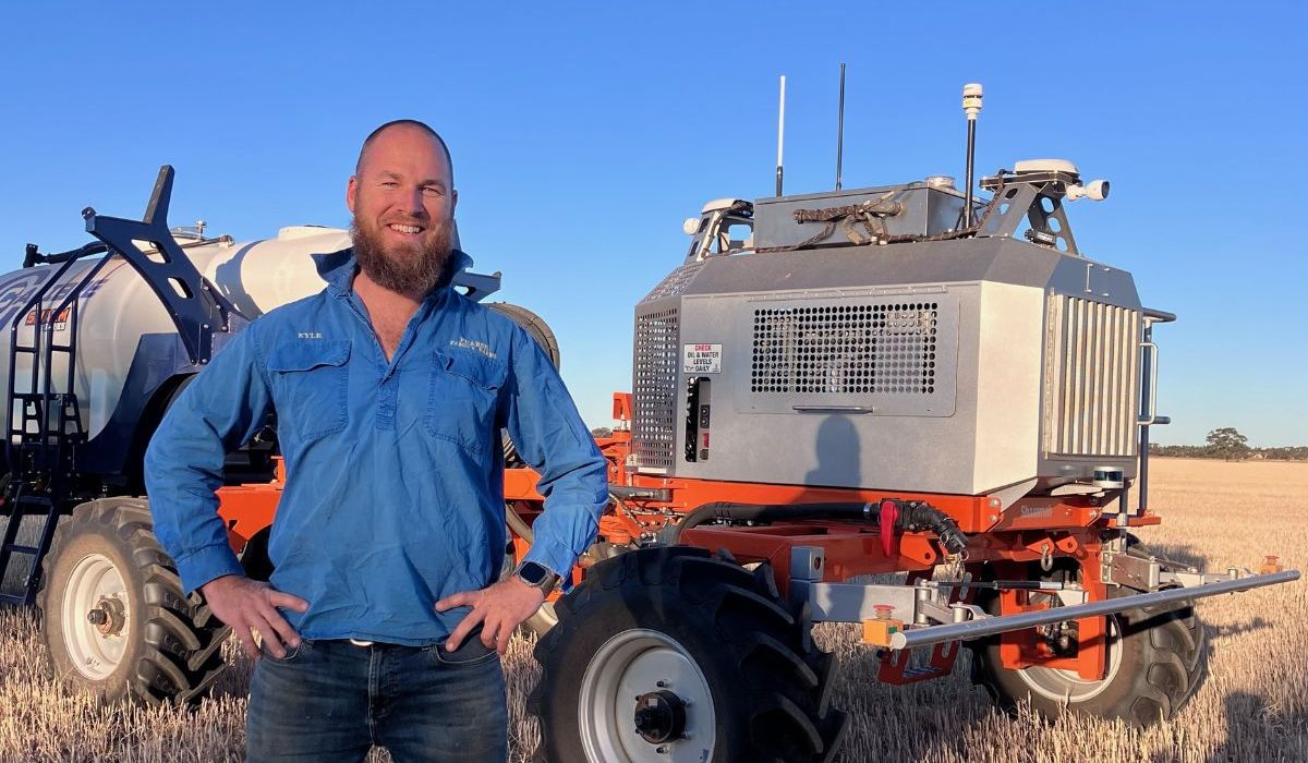 Donald grower Kyle Pearse and his SwamFarm Robotics autonomous spray unit